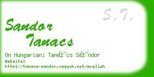 sandor tanacs business card